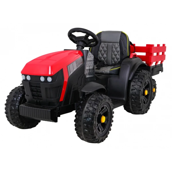  Dětský elektrický traktor Farmer s vlečkou a lopatou červený
