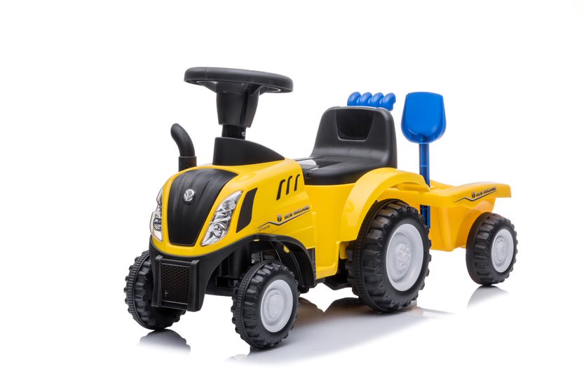  Odrážedlo traktor New Holland s přívěsem žlutý