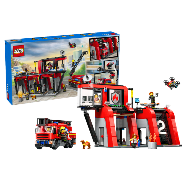 Lego Stavebnice LEGO City Hasičská stanice a hasičské auto 60414