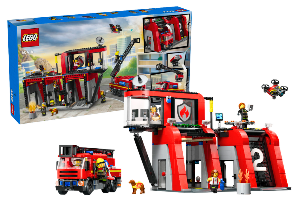 Lego Stavebnice LEGO City Hasičská stanice a hasičské auto 60414