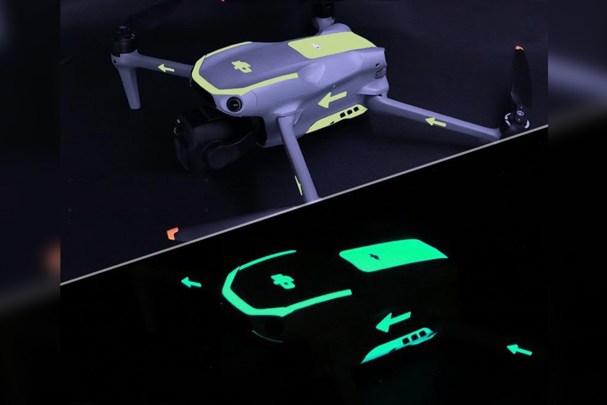 Zelené luminiscenční samolepky na dron DJI Air 3 / Air 3S 1DJ2983