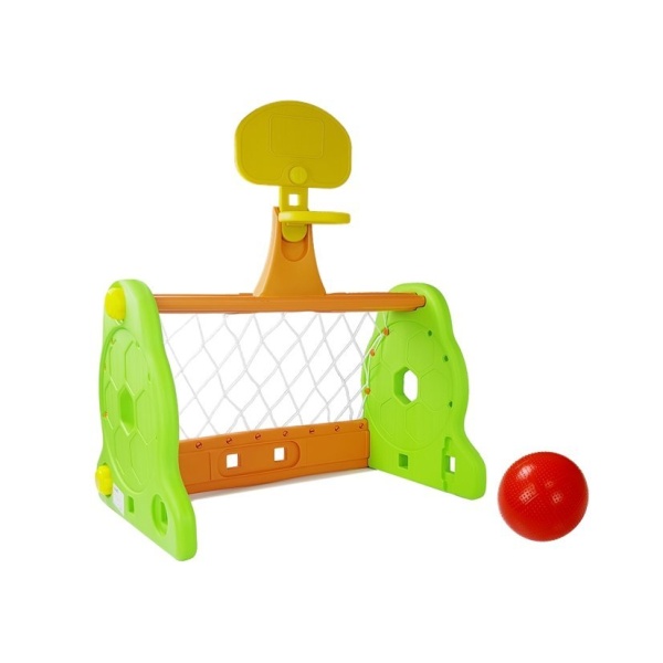  Dětská fotbalová branka + basketbalový koš 2v1 zelená