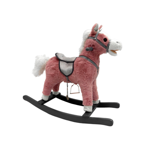 Růžový kůň na pražcích 74 cm se zvuky