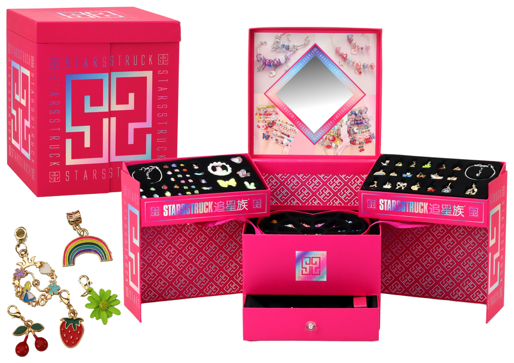 Sada na výrobu šperků DIY korálky přívěsky šperkovnice 1267 dílů