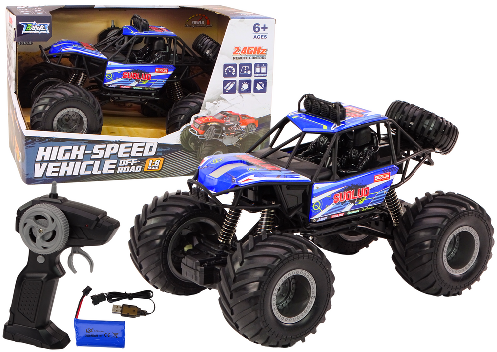  RC terénní auto 1:8 s modrými tlumiči