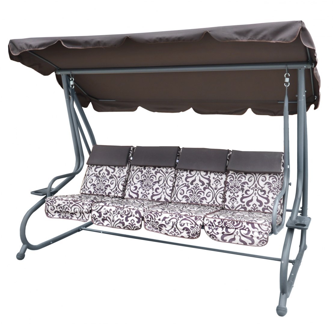  Zahradní houpačka XXL hnědá s motivem