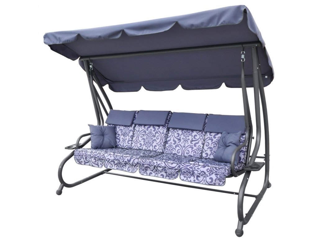 Zahradní houpačka XXL šedá s motivem