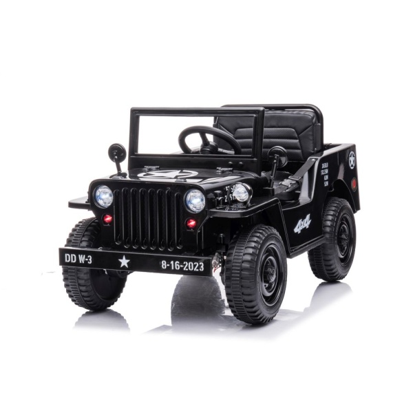  Dětský elektrický vojenský Jeep Willys 4x4 černý