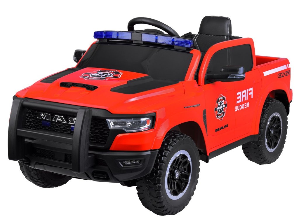  Elektrické autíčko RAM Pickup 4x4 hasičské červené