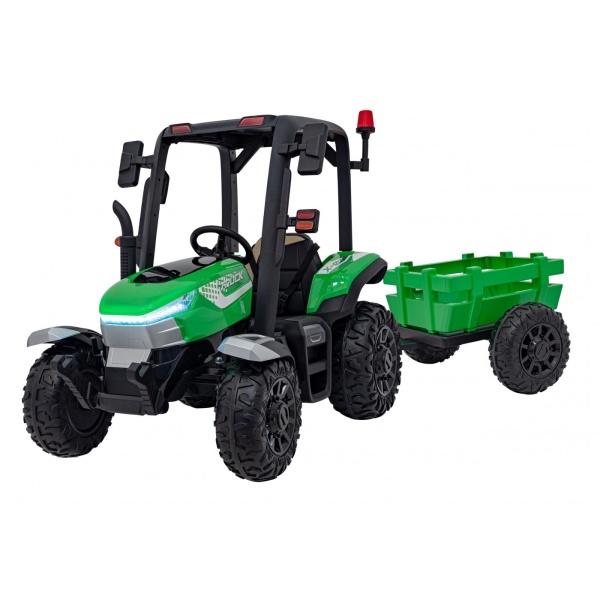  Dětský elektrický traktor BLAST s přívěsem 2x200W zelený