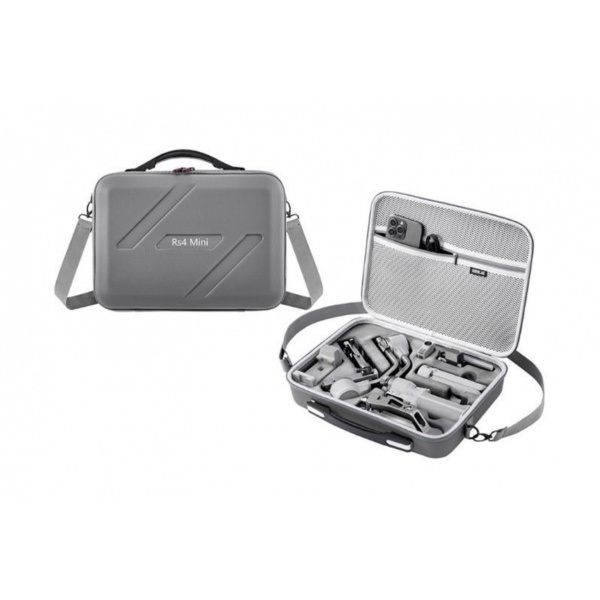 Šedé pouzdro na stabilizátor DJI RS 4 Mini s popruhem přes rameno 1DJ4130