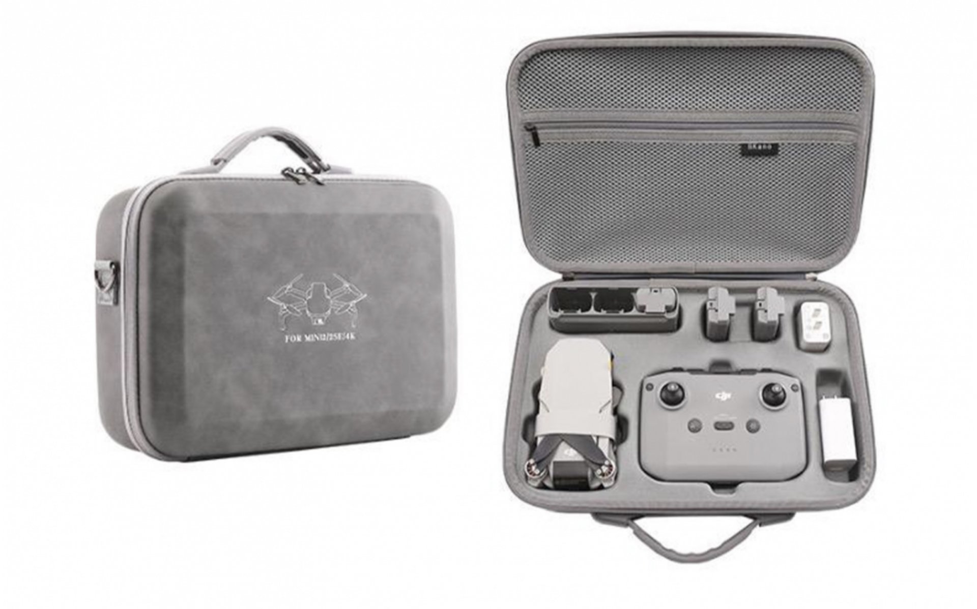 Šedé pouzdro na dron DJI Mini 2 / Mini 4K / Mini 2 SE s popruhem přes rameno 1DJ5120P