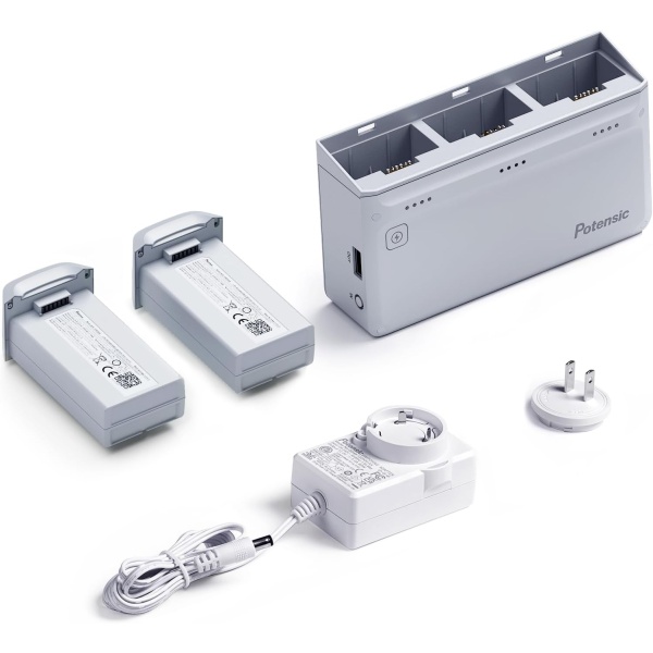 Potensic rychlonabíjecí stanice 60W More Power na tři baterie pro Atom 4K + adaptér + 2 baterie POC-007