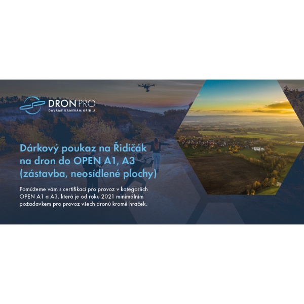 Dárkový poukaz na Řidičák na dron do OPEN A1