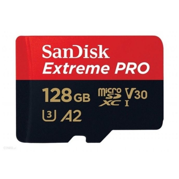 SanDisk MicroSDXC 128GB Extreme PRO A2 UHS-I (V30) U3 + SD adaptér 1SA1014
