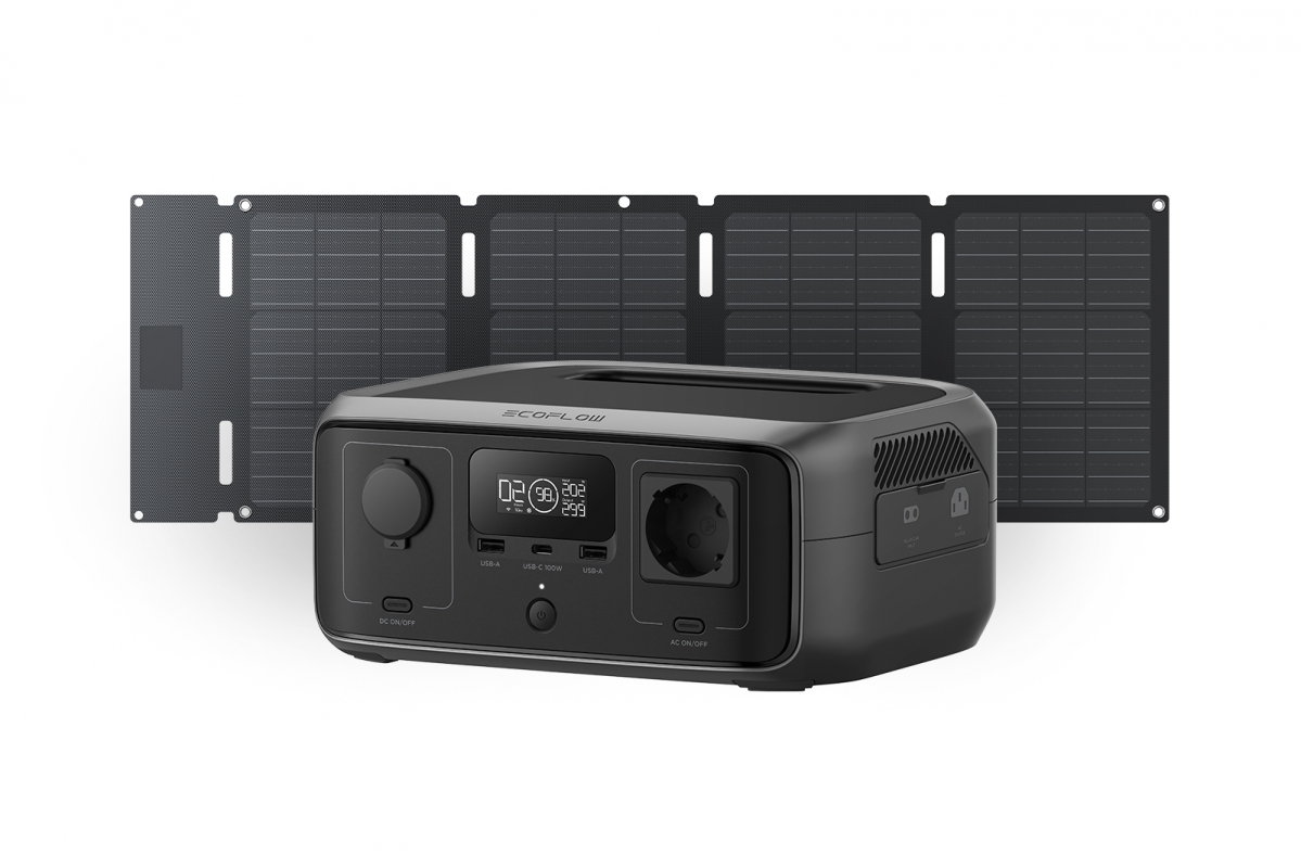 Nabíjecí stanice EcoFlow River 3 UPS + 45W solární panel (Typ-C) - Hard Bundle 1ECOR640UPS45WHB