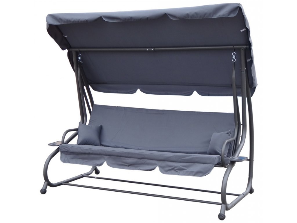 Zahradní houpačka 2v1 šedá
