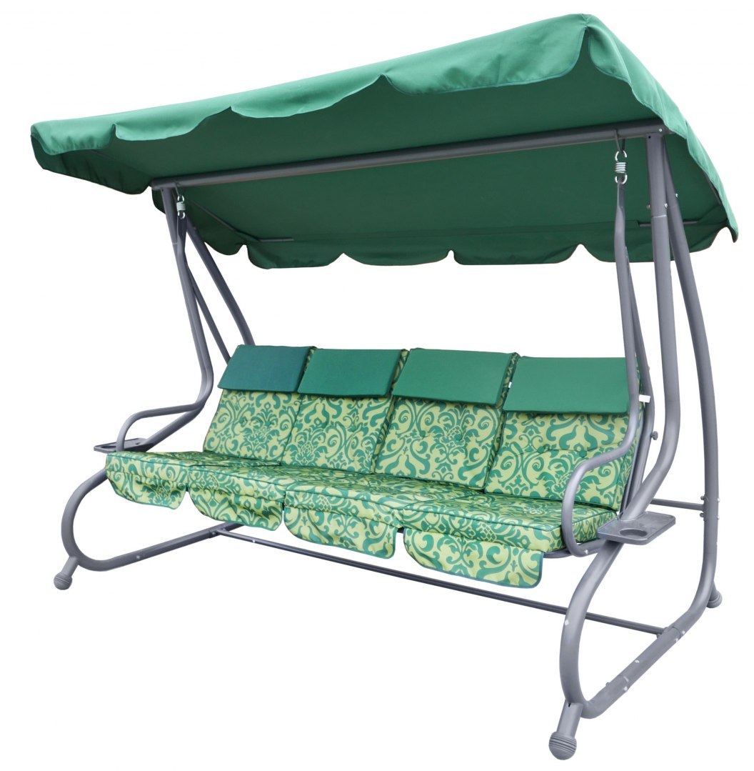 Zahradní houpačka XXL zelená s motivem