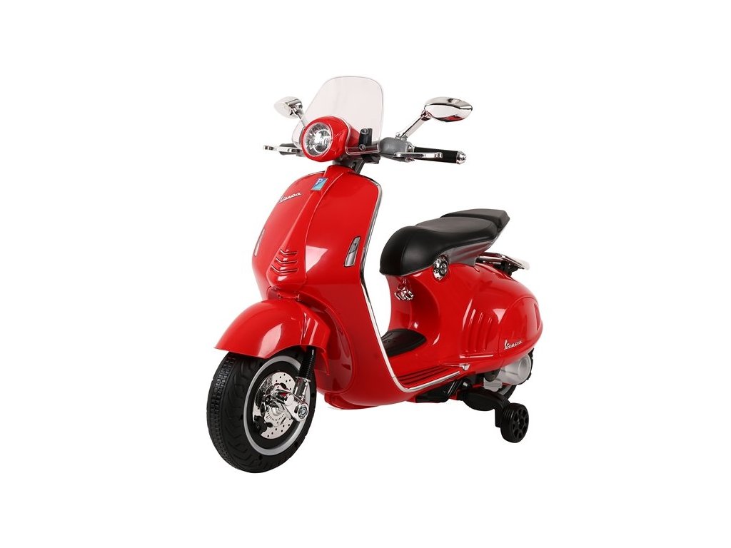  Dětský elektrický skútr Vespa GTS červený