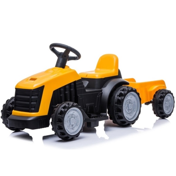  Dětský elektrický traktor s vlečkou žlutý