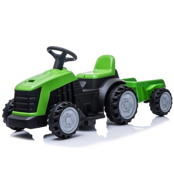  Dětský elektrický traktor s vlečkou zelený