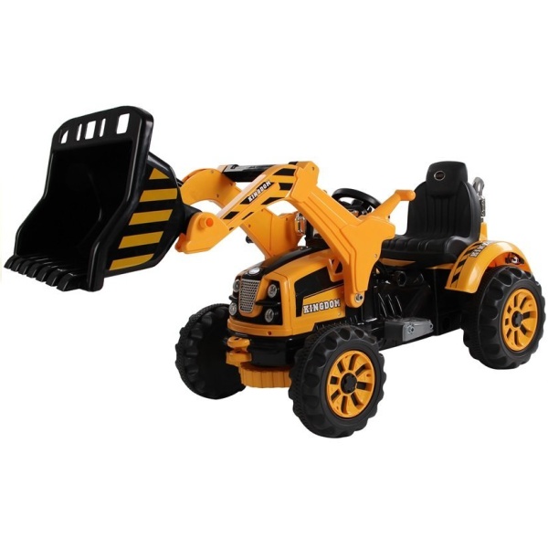  Elektrický traktor - s radlicí žlutý