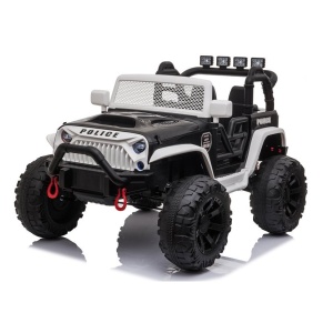 Dětské elektrické autíčko Jeep Power Policie černo-bílé