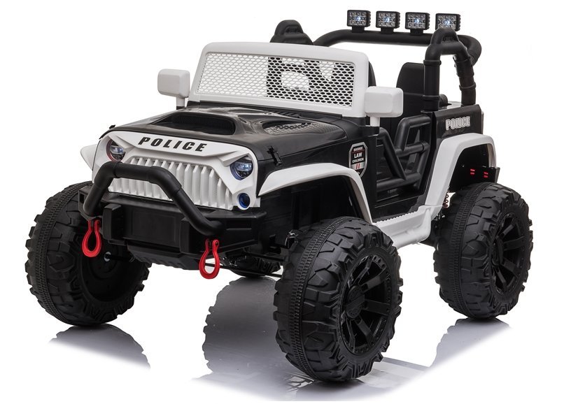 Dětské elektrické autíčko Jeep Power Policie černo-bílé