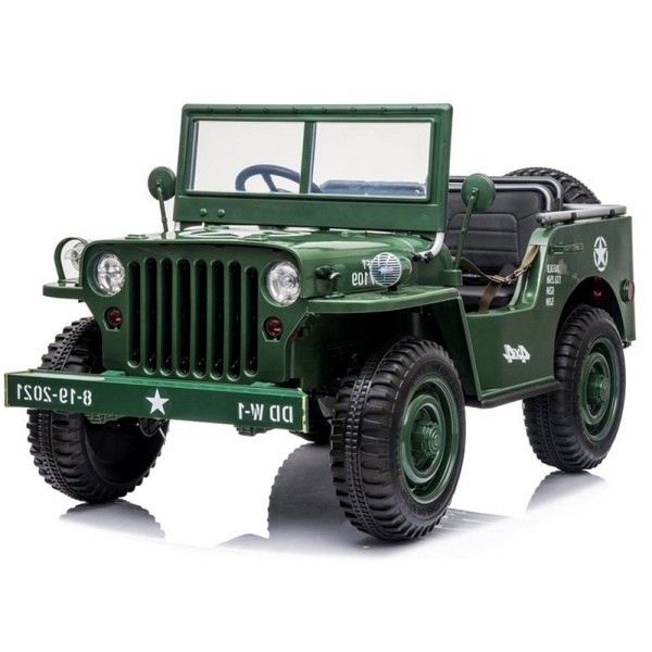  Dětské elektrické autíčko Jeep Willys 4x4 třímístné zelené