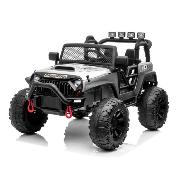  Elektrické autíčko Jeep Brothers 24V 2x200W lakované stříbrné