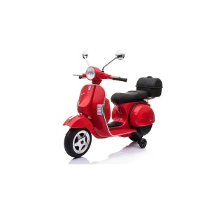  Dětský elektrický skútr Vespa 2x45W červený