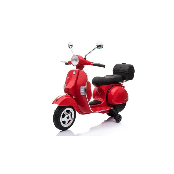  Dětský elektrický skútr Vespa 2x45W červený