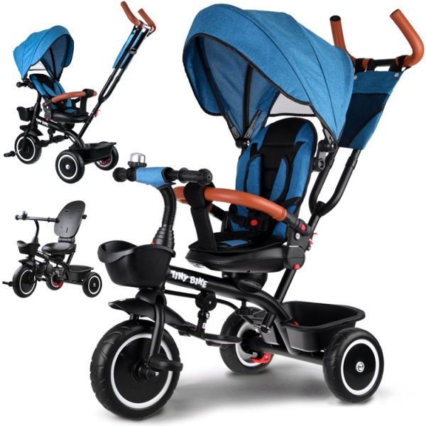  Dětská tříkolka Tiny Bike 3v1 se stříškou zelená