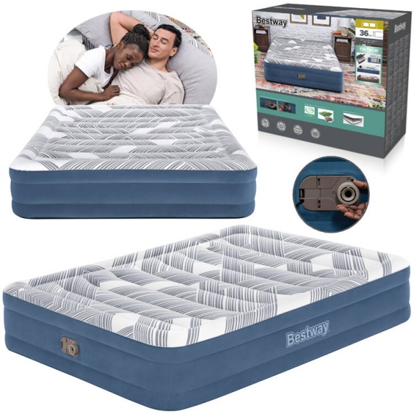  Bestway 2os pohodlná matrace Queen 203x152x36 cm s vestavěnou pumpou