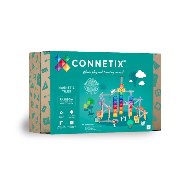 Connetix Connetix Tiles - Magnetická Stavebnice Duhová Kuličková Dráha 92 ks