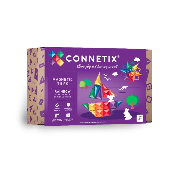 Connetix Connetix Tiles - Magnetická Stavebnice Duhová Startovací Sada 60 ks
