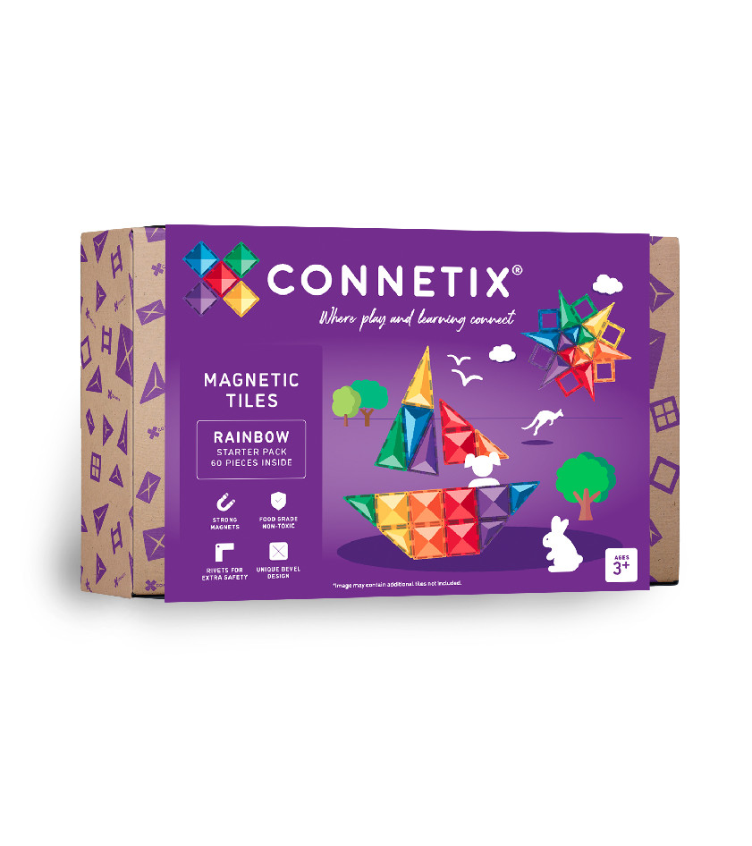 Connetix Connetix Tiles - Magnetická Stavebnice Duhová Startovací Sada 60 ks