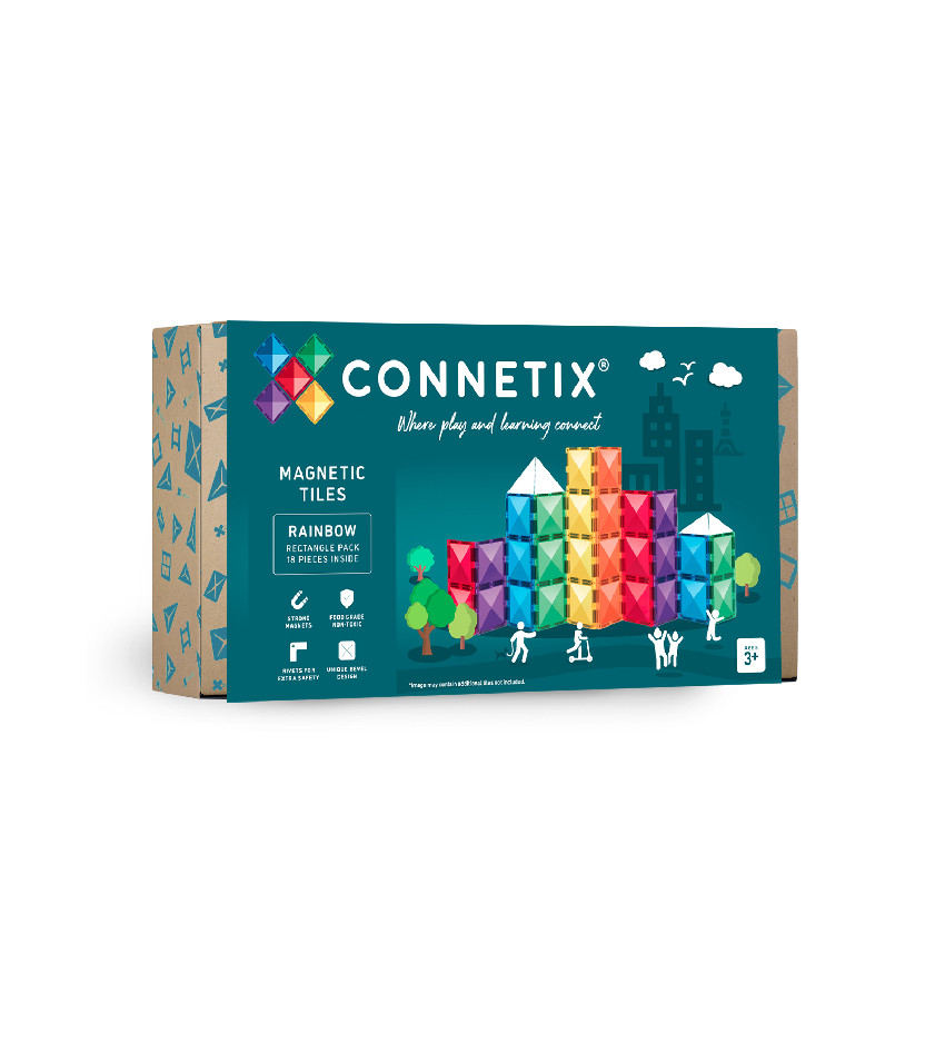 Connetix Connetix Tiles - Magnetická Stavebnice Duhové Obdélníky 18 ks