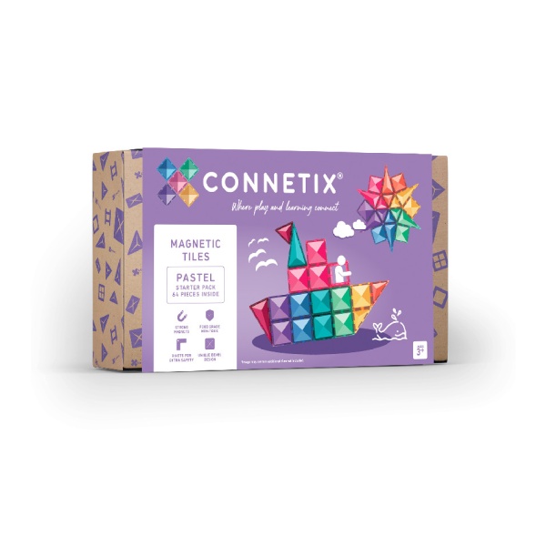 Connetix Connetix Tiles - Magnetická Stavebnice Pastelová Startovací Sada 64 ks