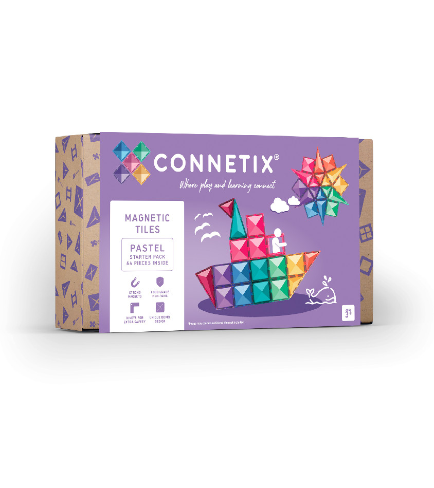 Connetix Connetix Tiles - Magnetická Stavebnice Pastelová Startovací Sada 64 ks