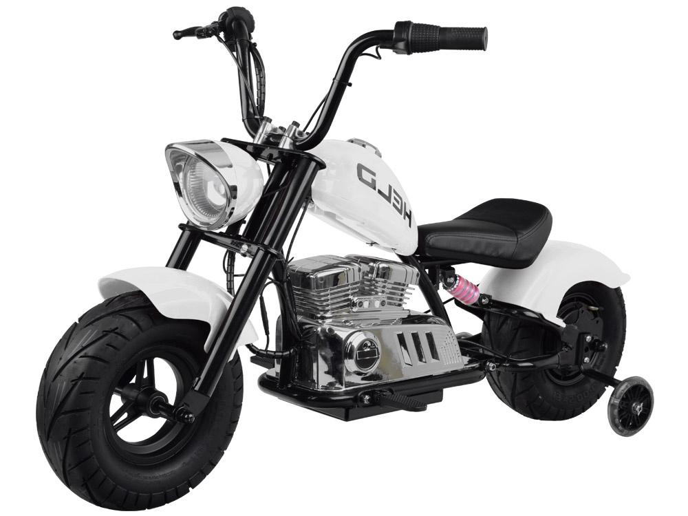 Dětská elektrická motorka Chopper 24V bílá