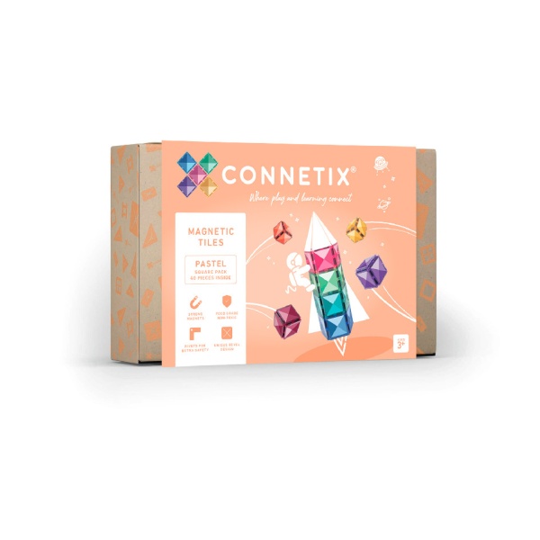 Connetix Connetix Tiles - Magnetická Stavebnice Pastelové Čtverce 40 ks