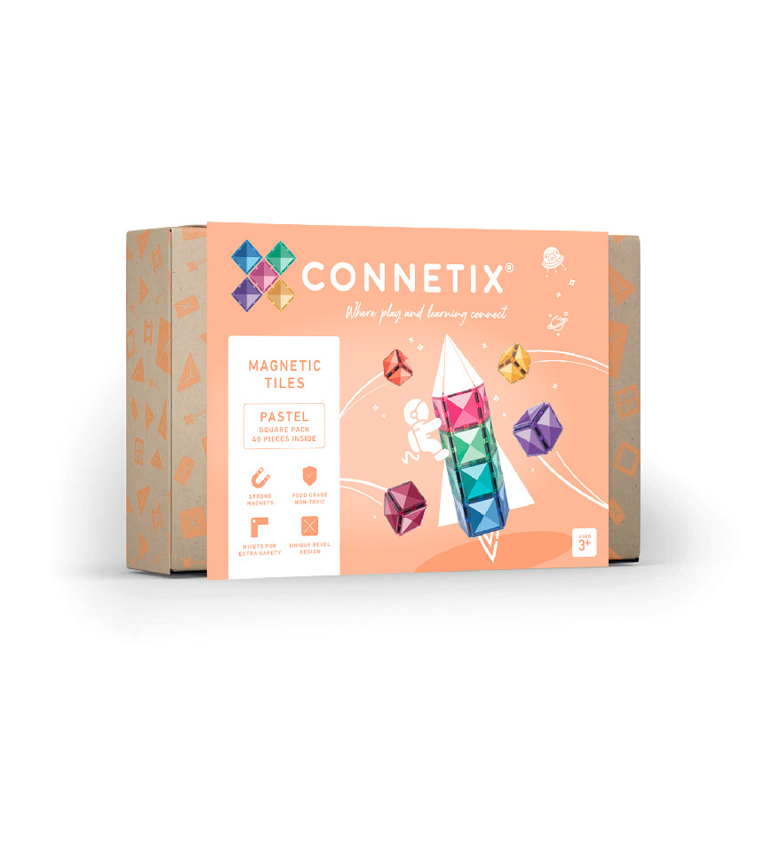 Connetix Connetix Tiles - Magnetická Stavebnice Pastelové Čtverce 40 ks