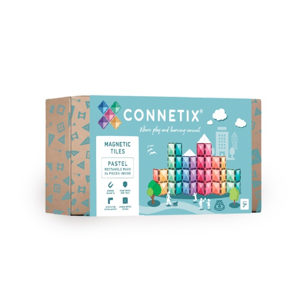 Connetix Connetix Tiles - Magnetická Stavebnice Pastelové Obdélníky 24 ks