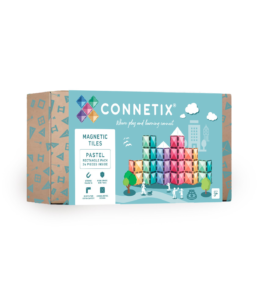 Connetix Connetix Tiles - Magnetická Stavebnice Pastelové Obdélníky 24 ks