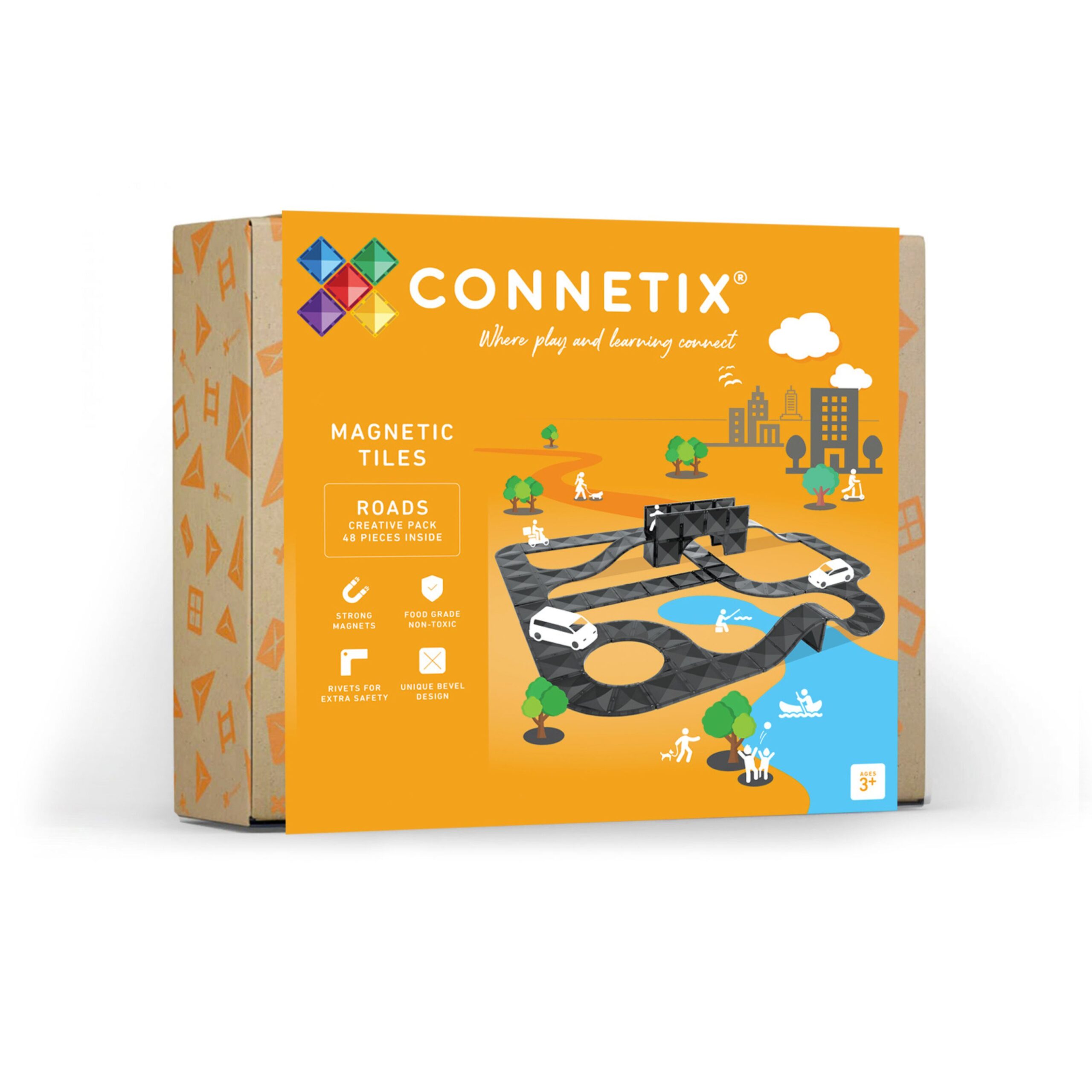 Connetix Connetix Tiles - Magnetická Stavebnice Silnice 48 ks