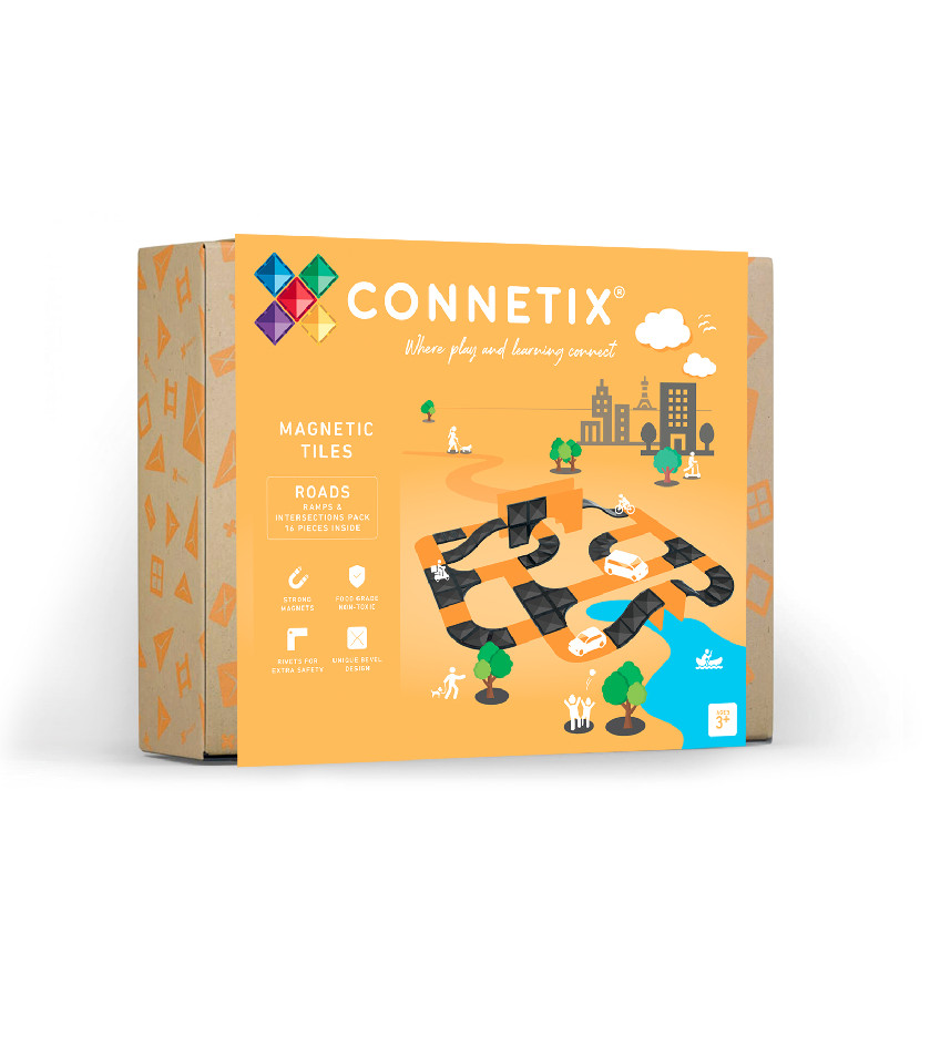Connetix Connetix Tiles - Magnetická Stavebnice Rampy a Křižovatky 16 ks
