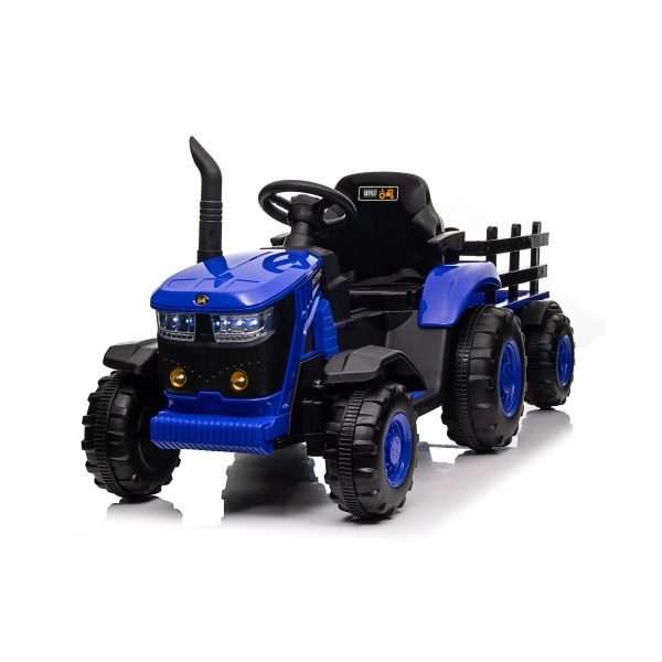  Mamido Dětský elektrický traktor s vlečkou 12V 7Ah modrý