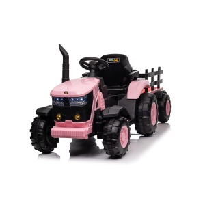  Mamido Dětský elektrický traktor s vlečkou 12V 7Ah růžový