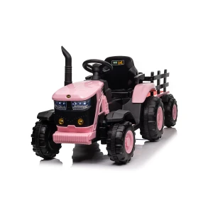 Dětský elektrický traktor s vlečkou 12V 7Ah růžový